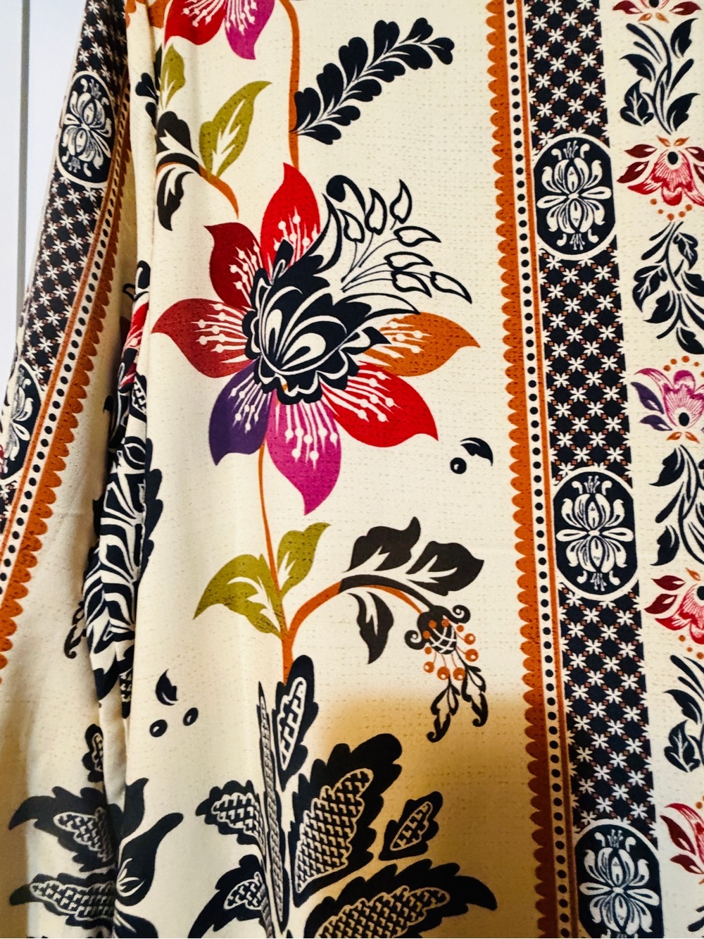 Joie Boho Floral Pineapple Print Ruffle Hem Dress - Size Large - Picture 11 of 12